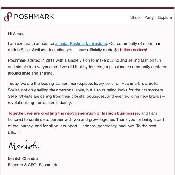 POSHMARK MAJOR MILESTONE 🙏🏻💗🌹 - Picture 2 of 16